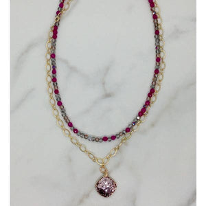 Lula 'n' Lee LL LVN.044-19 15" or 16" Double Strand Crystal Chain Necklace