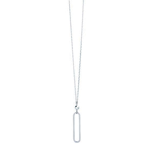 Lula 'n' Lee LL VN.5218-10 30" Silver Plated Chain with Oblong Oval Pendant