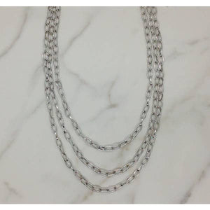 Lula 'n' Lee LL LVN.071-14 Multi-strand Silver Plated Chain Necklace