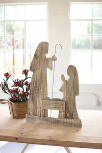 Kalalou Inc KI CGU2466 30" Tall Wooden Nativity With Stand