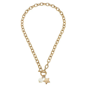 Canvas Jewelry CJ 21744N-ST Star T-Bar Charm Necklace