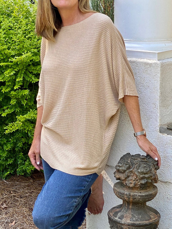 Cobblestone-Living CL Claudia Ribbed Knit Pullover