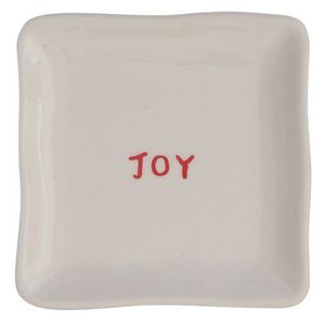 Creative Co-Op CCOP XC8002A 5" Square Ceramic Holiday Plate