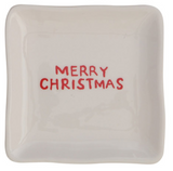 Creative Co-Op CCOP XC8002A 5" Square Ceramic Holiday Plate