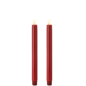 Raz Imports RZ 17349 10" Moving Flame Set of 2 Red Taper Candle