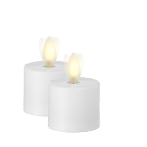 Raz Imports RZ 37061 1.5"x2" Moving Flame Set of 2 White Tea Light Candle