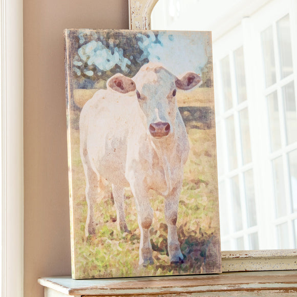 Park Hill Collection PHC EWA01119 Charolais Cow Canvas Print