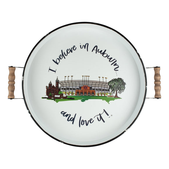 Glory Haus GH 454113403 Auburn Landmark Enamel Tray