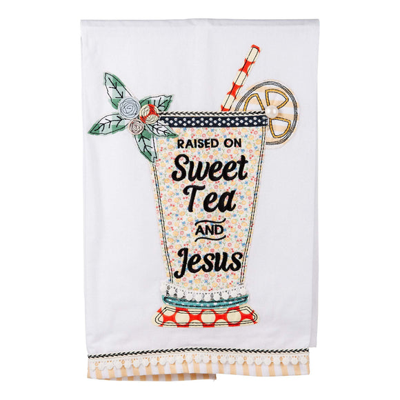 Glory Haus GH 70130504 Sweet Tea & Jesus Glass Tea Towel