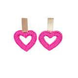 Millie B Designs MBD I Heart You Earring pink