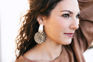 Millie B Designs MBD Eleanor Earrings - White Leopard