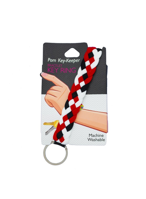 Pomchies POM 48321 Pom Key Keeper Key Ring - Black/Red/White