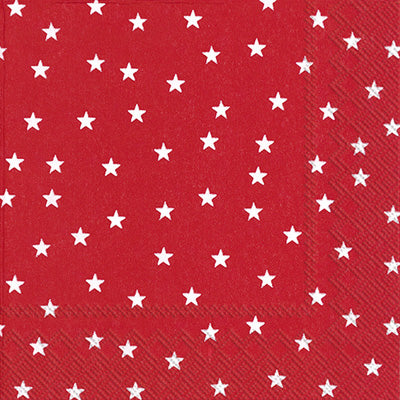 Boston International BI C583210 Little Stars Cocktail Napkin (Red)