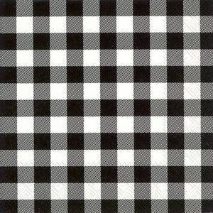 Boston International BI L181707 Buffalo Check Black Lunch Napkins