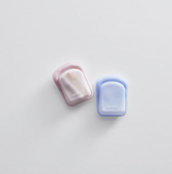Stasher ST PS2PK-05 Pocket Stasher Set of 2 - Rose Quartz and Amethyst