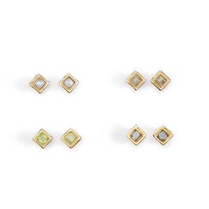 Two's Company TC 100180-20 Golden Days Gold Stud Earrings W/Center Stones