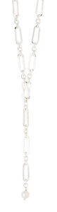 Lula 'n' Lee LL VN.162-16 Vibe 18" Silver Plated Chain Y Necklace with Freshwater Pearl Drop