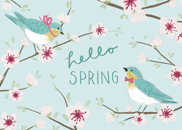 Design Design DD 100-79550 Hello Spring Birds and Buds Card - Easter