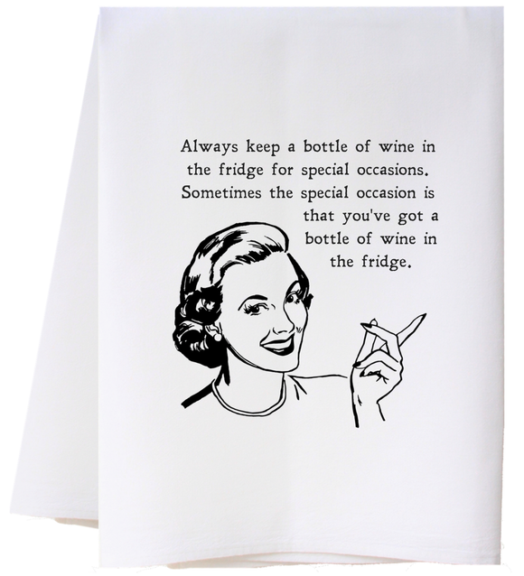 Southern Sisters Home SSH FSTWIF Wine In Fridge Towel