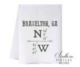 Southern Sisters Home SSH FSTHTLLxx Hometown Long-Lat Towel - 12 Towns