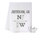 Southern Sisters Home SSH FSTHTLLxx Hometown Long-Lat Towel - 12 Towns
