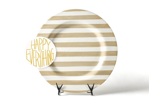 Coton Colors CC 16PL-STR-NEU Neutral Stripe Big Entertaining Platter w/Happy Everything Attachment