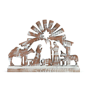 Demdaco 2020200517 White Washed Wood Nativity