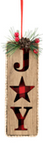 Demdaco 2020210634 Wood Plaid Word Ornaments