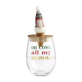 Mud Pie MP 44600053xx Gnome Wine Glass & Stopper Sets