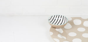 Coton Colors CC ATT-STRBWL-BLKWHT Black and White Stripe Bowl Big Attachment