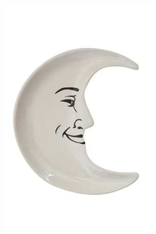 Creative Co-Op CCOP DA6201  Round Ceramic Moon Shaped Plate 8