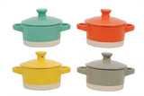 Creative Co-Op CCOP DA4211A  Round Stoneware Mini Baker w/ Lid 3-1/4"