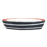 Coton Colors CC PLK-OVLBWLS2-BLK Plank Oval Bowl Set of 2 Black