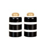 Coton Colors CC PLK-CSNP-BLK Plank Column Salt and Pepper Shakers Set Black