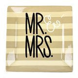 Coton Colors CC WED-12SQ-MRMRS Wedding 12 Square Platter Mr. & Mrs.