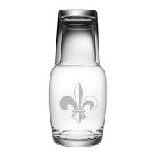 Susquehanna Glass Co SG Fleur De Lis Night Bottle Set 32Oz