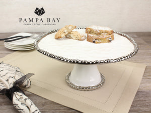 Pampa Bay PB CER1196W Porcelain Round Cake Stand
