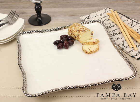 Pampa Bay PB CER1400W Porcelain Square Serving Platter