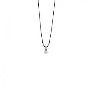 UNO de 50 UNO Confessions Leather Strap Necklace (Green Stone)