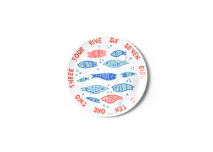 Coton Colors CC M10DP-SEA-WRDFSH Under the Sea Fish Word Collage 10" Melamine Dinner Plate
