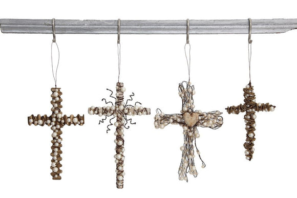 Creative Co-Op CCOP XC7611A  Metal Wire Cross w/ Beads Decoration, 4 Styles 8