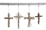Creative Co-Op CCOP XC7611A  Metal Wire Cross w/ Beads Decoration, 4 Styles 8" - 6"H