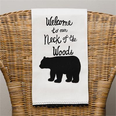 Glory Haus GH 7080502 5 Star Lodge & Stable Welcome to our Neck of the Woods Hand Towel