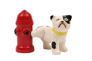 Creative Co-Op CCOP DA5358 H Set of 2 Hand-Painted Stoneware Dog & Fire Hydrant Salt & Pepper Shakers, 3-1/2"