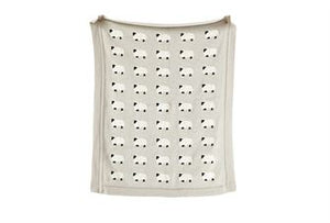 Creative Co-Op CCOP DA8040 Cotton Knit Blanket w/ Sheep 32"L x 40"W