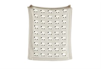Creative Co-Op CCOP DA8040 Cotton Knit Blanket w/ Sheep 32