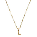 Canvas Jewelry CJ 22108N Layla Ball Bead Initial Necklace in Worn Gold