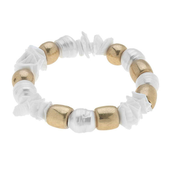 Canvas Jewelry CJ 22203B Elle Chunky Freshwater Pearl Stretch Bracelet