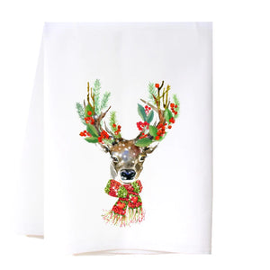 Southern Sisters Home SSH 22FSTFESTR Festive Reindeer Flour Sack Towel