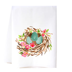 Southern Sisters Home SSH 22FSTNBE Nest with Blue Eggs Flour Sack Towel